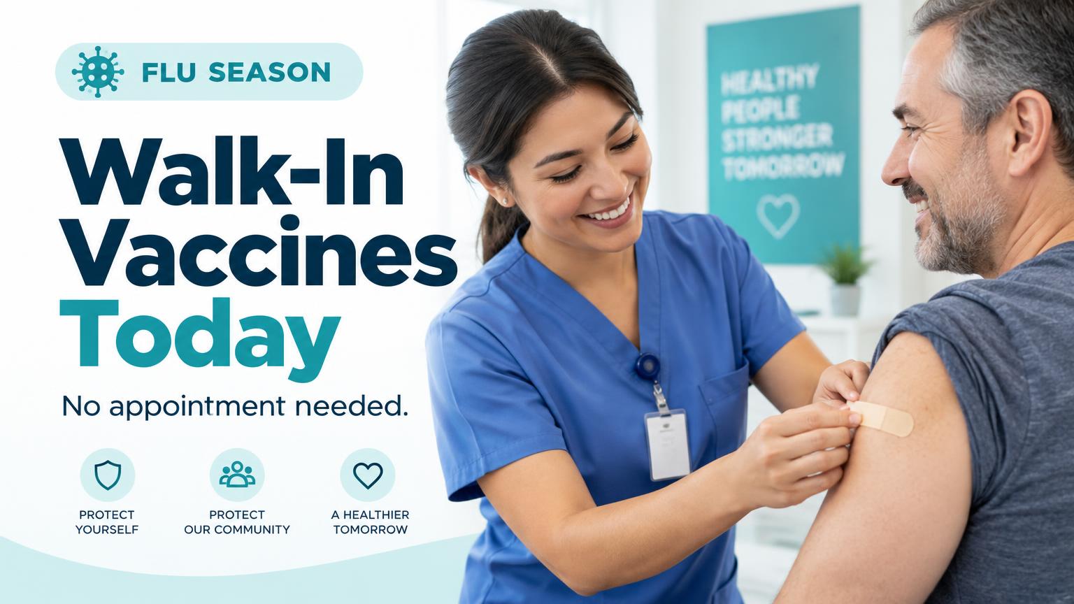 Medical Office screen: Walk-In Vaccines Today