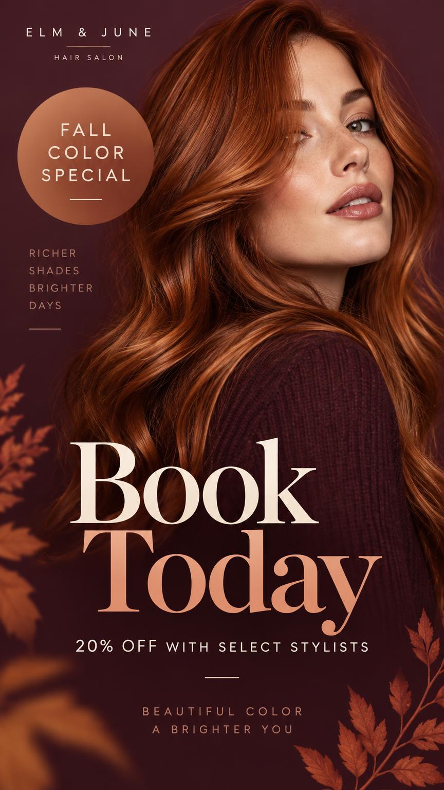 Salon screen: Book Today